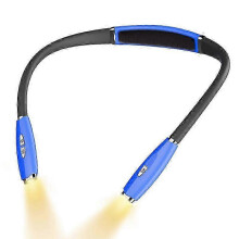 (Blue) Read in Bed with Comfort: LED Neck Reading Light, Rechargeable