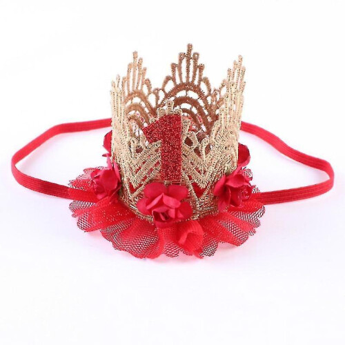 (white) 1 Year Old Baby Princess Crown Headband