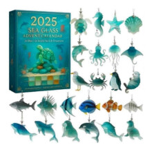 Sea Glass Marine Life Advent Calendar with 24 Adorable Realistic 2D Acrylic Ocean Anima