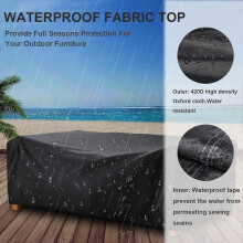 (150x90x71cm) Garden Furniture Cover, Waterproof Heavy Duty 420D Oxford Fabric, Rectangular Patio Table Cover, Anti-UV for Rattan Furniture Sets