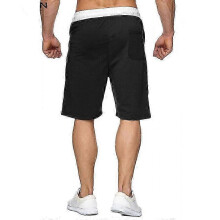 (XL, black) Mens Shorts Casual Drawstring Summer Beach Shorts