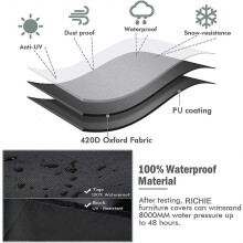 (300x200x90cm) Garden Furniture Cover, Waterproof Heavy Duty 420D Oxford Fabric, Rectangular Patio Table Cover, Anti-UV for Rattan Furniture Sets