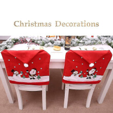 (1 piece) Santa Hat Christmas Chair Back Cover Decoration Home Kitchen Decoration