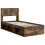 VidaXL vidaXL Bed Frame with Storage and Headboard Smoked Oak 75 x 190 cm 4