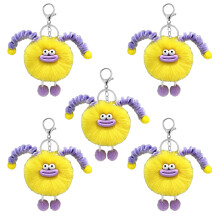 Lovely Sausage Mouth Plush Keychain Plushie Portable Bag Accessory Daily Use Yellow