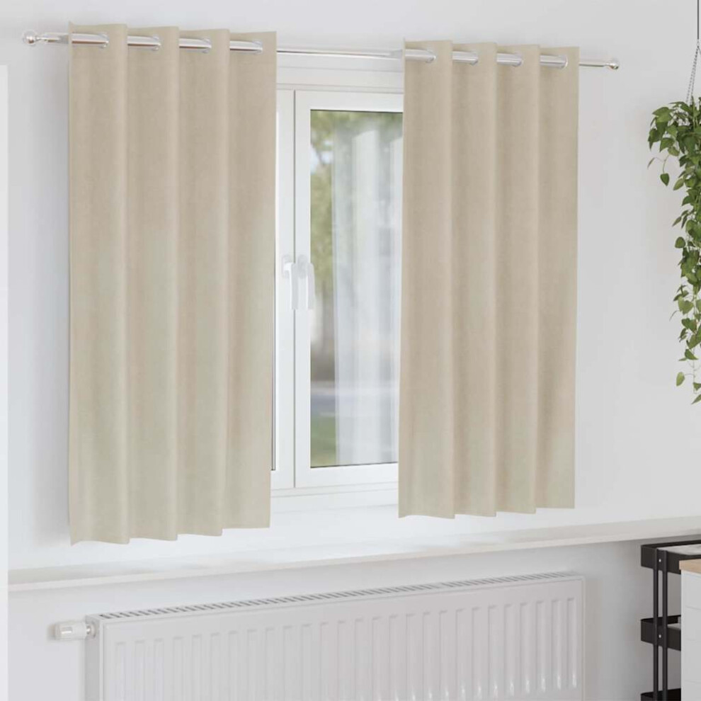 Vidaxl Blackout Curtains 2 Pcs Cream 140 X 175 Cm Velvet