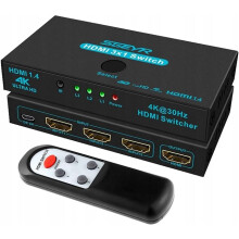 Switch przełącznik HDMI 3X1 z pilotem