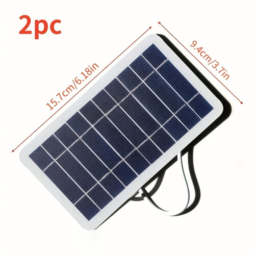 2 Pack Portable Solar Charger Panel 5V 2W USB Output Lightweight Rectangular Solar Power Charger for Outdoor Camping Hik 1