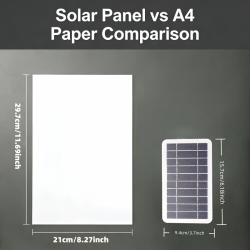 2 Pack Portable Solar Charger Panel 5V 2W USB Output Lightweight Rectangular Solar Power Charger for Outdoor Camping Hik 2