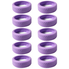 10pcs Silicone Wheel Cover for Luggage Reduce Impact and Protect Your Suitcase Purple