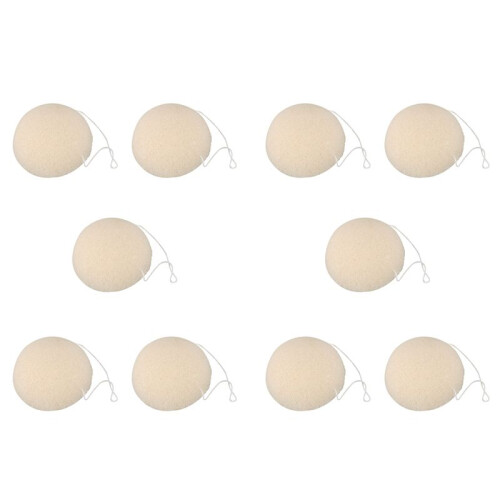 10X Face Natural Konjac Cleaning Sponge - White