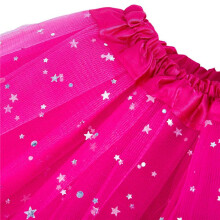 5X Baby Girl Clothes Stars Sequins Petticoat Ballet Dance Fluffy Tutu Skirt Rose Red