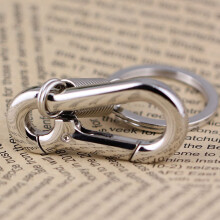 10X Sturdy Carabiner Key Chain Key Ring Polished Key Chain Spring Key Chain Business Waist Key Chain, Silver