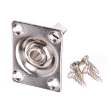Electric Guitar Bass Replacement Parts Guitar Input Output Jacks Socket Plate Silver