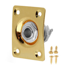 Guitar Replacement Part 1/4'' Square Output Jacks Plate Guitar Bass Jacks Socket Golden