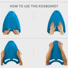 3X Blå SimbräDa EVA Back Float Kickboard SäKer TräningshjäLpplatta Surfvatten för Vuxna Barn Simbassängtillbehör