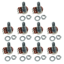 10 Units Guitar Bass Metal Potentiometers 18mm Audios Taper for Music Enthusiasts B250K