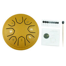 Steel Tongue Drum 4.5In 8 Notes Handpan Drum Percussion Instrument with Mallets Gold