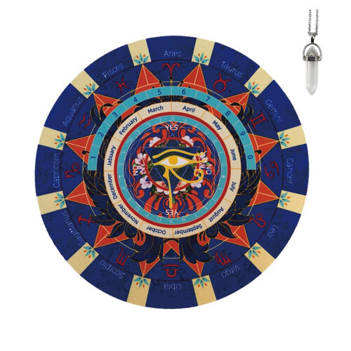 Mystical Circle Pendulum Mat Dowsing Pendulum for Spiritual Insight With White Pendulum