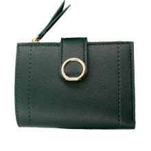 Fashion PU Leather Change Purse Card Holder Zippers Clutch Wallet for Women Girl Green