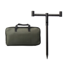 Adjustable Fishing Bankstick Poles Rest Adjustable Rod Holder for Bites Alarm 2 heads
