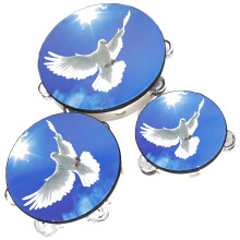 Tambourines Musical Instrument for Adults Wood Hand Held Drum Bells 6 inches 8 inches 10