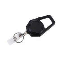 School and Commute Carry Accessory with Pull Cord and Clip Top Black