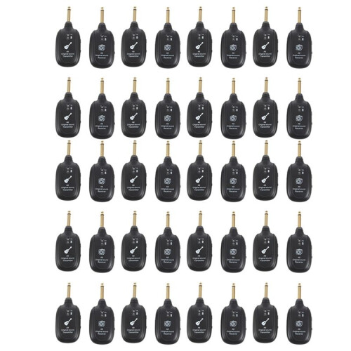 20X UHF Guitar Wireless System Transmitter Receiver Built-in Rechargeable