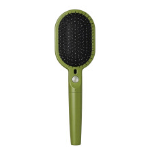 Rounded Pin Paddle Hair Brush for Daily Brushing and Home Routines Green