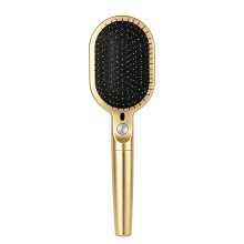 Paddle Scalp Hair Brush with Rounded Metal Pins for Daily Grooming Gold