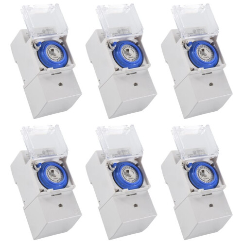 6X SUL181H Mechanical Timer 24 Hours   Relay Electrical Programmable Timer 24 Hour Din Rail Timer