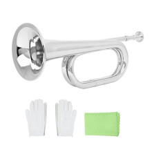 Portable Silver Bugle Horn Set for Opening Ceremonies and Assemblies