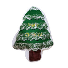 Lovely Throw Pillow Window Display Plush Figure Christmas Tree Silver color green