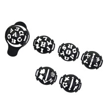 Golf Ball Marker Set with Pattern Inserts for Alignment Practice Use