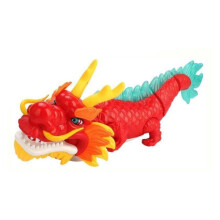 Universal Wheel Electric Swinging Dragon Dance Music Toy Kids Festival Supplies Red
