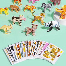 25PCS/set Toddlers Puzzle Toy Cartoon Animal Theme Puzzle Building Block Toy animal world