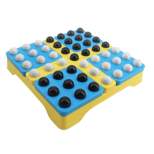 Foldable Chess Game with Rotating Board Interactive Rotatable Chess Blue plate two people