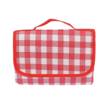 Sand Resistant Mat Pocket Foldable Easy Carrying Picnics Travel Little red grid 200200cm