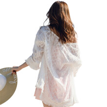 Women Sexy Open Front Swimsuit Coverup Cardigans Beach Kimonos White