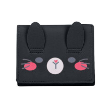 Convenient Cartoon Student Card Coin Organizer for School Travel and Shopping Black
