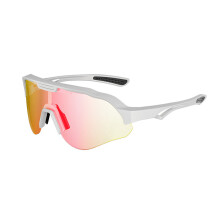 Cycling Glasses with Broad Lens Coverage for Commuting Use Sport Sunglasses White red