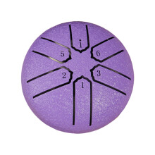 6 Note 3 inch Steel Tongue Drum Small Healing Drum Portable Handpans Drum Purple 1