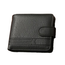 Versatile Men's PU Leather Short Wallet Change Pocket Coin Purse Everyday Use Black