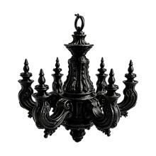 Victorian Room Chandelier Ornament for 1:12 Mini House Ceiling Display Miniature Black