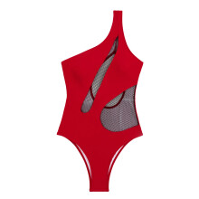 Women Swimming Costume Hollow Cut Swimsuit Ladies Swimwear Red XL