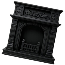 Victorian Fireplaces Miniature Doll House Decoration for Mini Room Display Styling Black