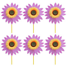 6pcs Windmill Toy Colorful Sunflower Pinwheels for Kids Outdoor Yard Decors Purple