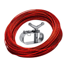 Above Ground Pool Cover Tightening Set with Coated Steel Cable for Seasonal 30m