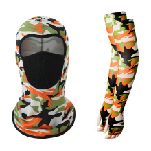 Breathable Face Cover With Thumb Sleeve Protect Neck Sun Protections Camouflage orange