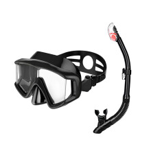 Three-Section Water Mask with Side Sections for Adult Pool Practice Black